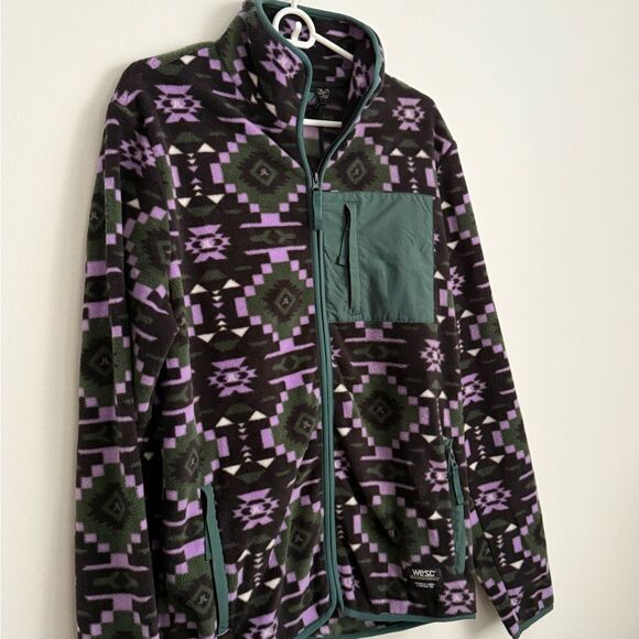 WeSC Moritz Aztec Polar Fleece Blanket Jacket - Picture 3 of 6